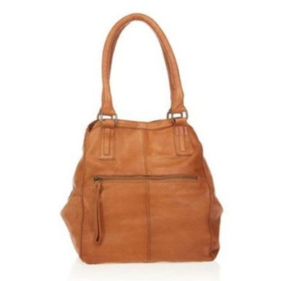 DAY & MOOD NOVA LEATHER TOTE - Cognac - Picture 3 of 6